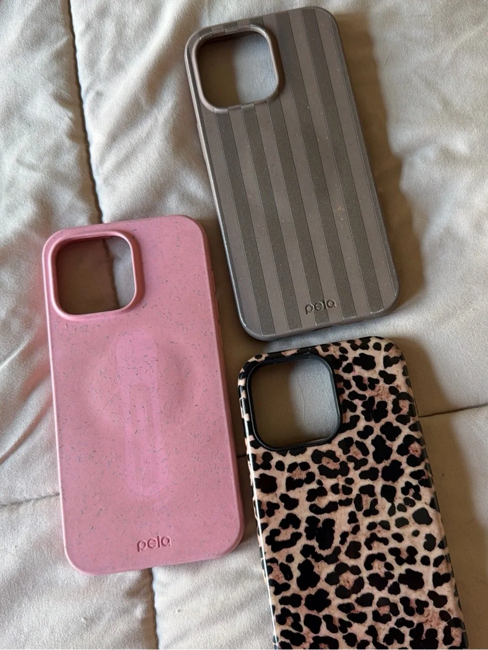 Pela Eco-Friendly Pink, Gray & Leopard iPhone Case Bundle